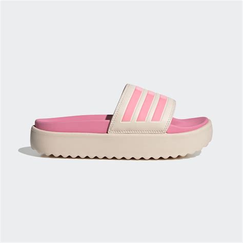 pink and black adidas slides